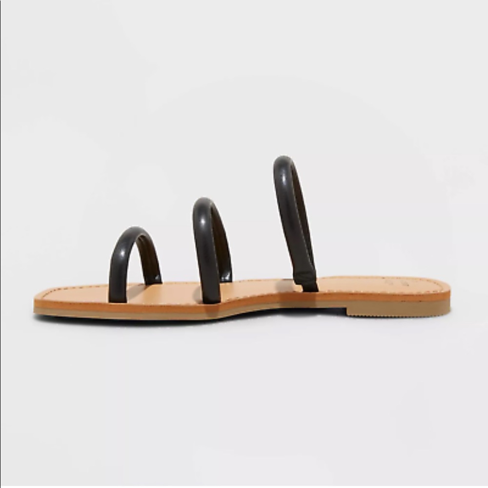 Wren Triple Strap Square Toe Slip On Sandals - Picture 3 of 4